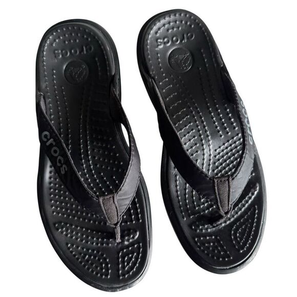 Crocs Black Flip Flops Youth Size 4 - Picture 6 of 11